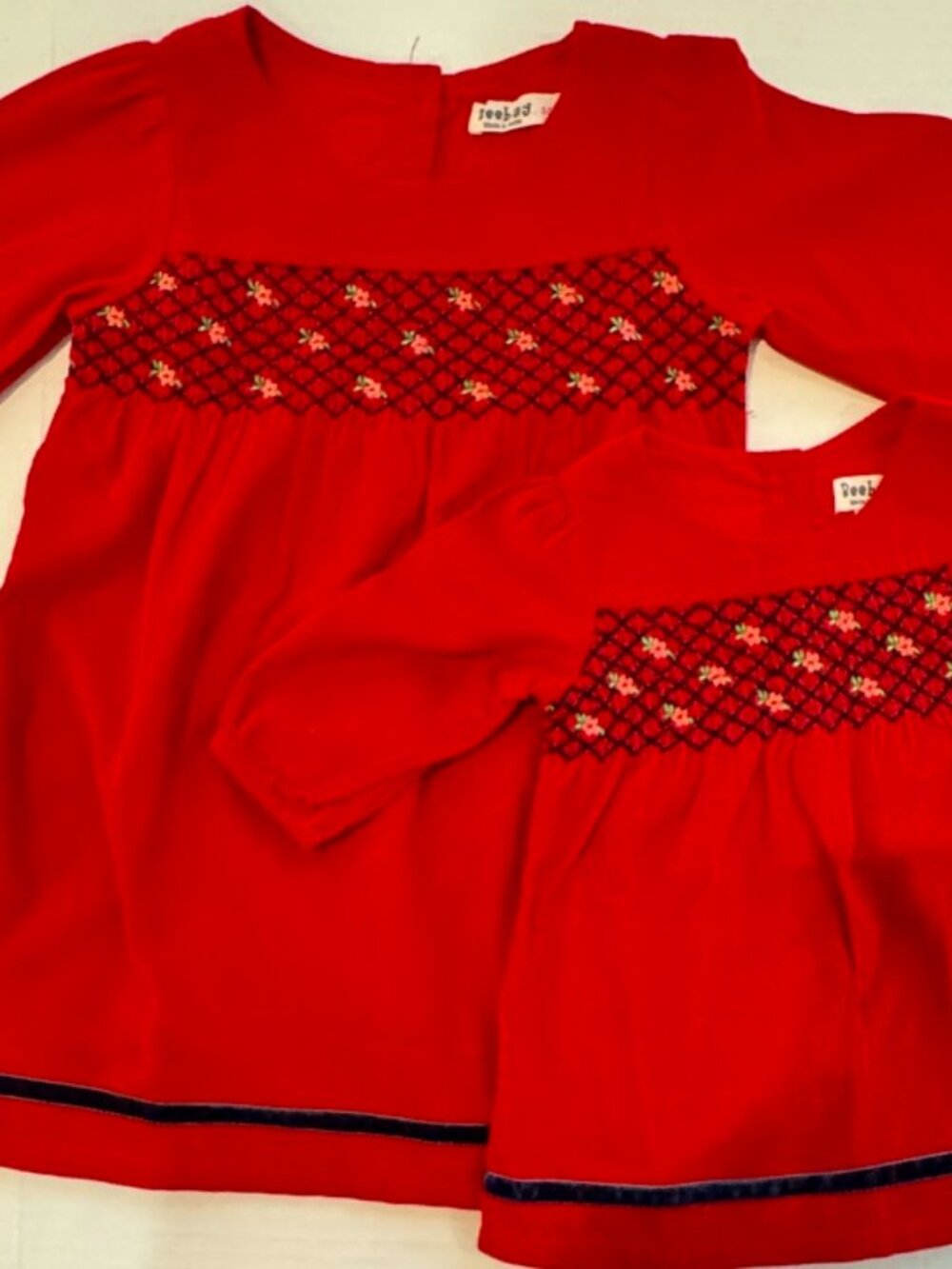 Beebay Toddler/Infant or Doll Vintage Red Smocked Dress Set,New,Not sold sep. - Picture 2 of 7